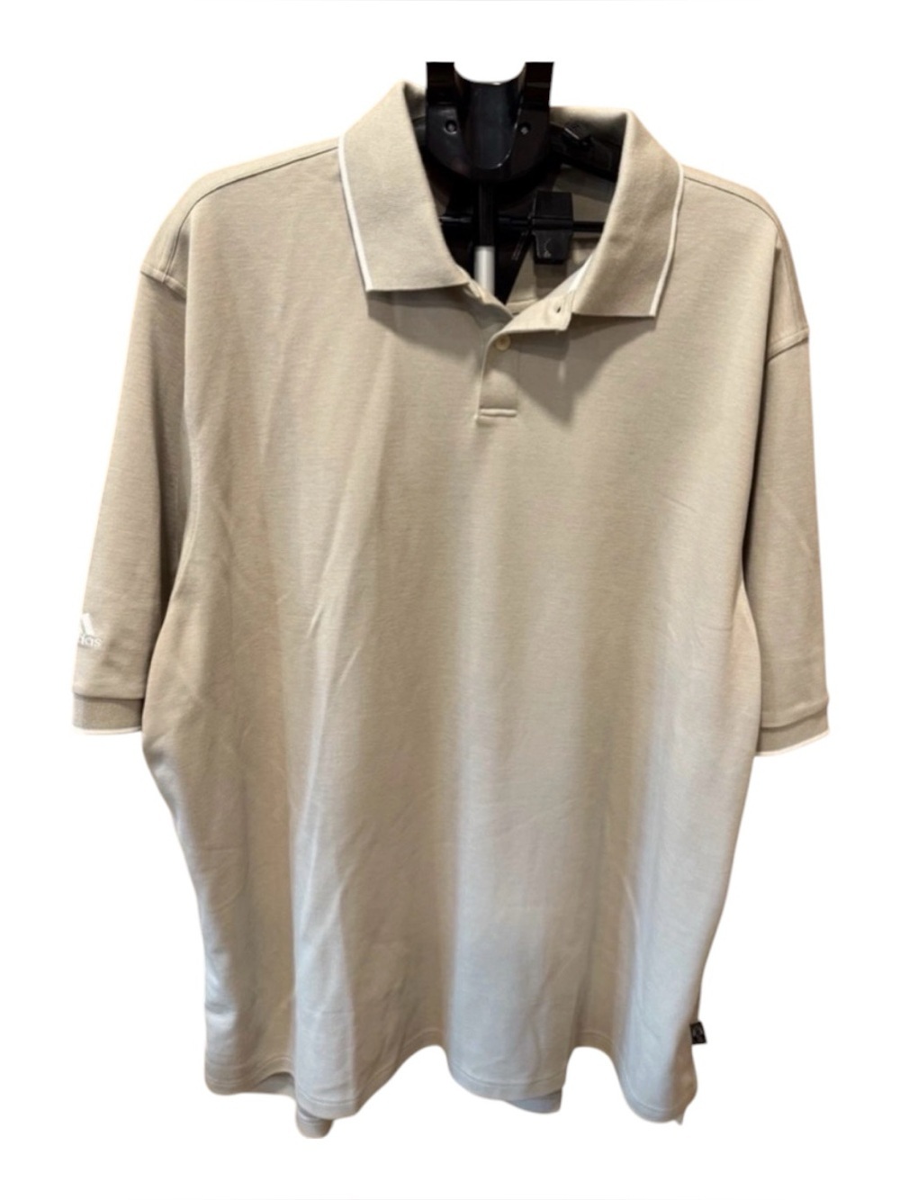 Adidas Golf Polo Shirt Tan Performance Stretch Tipped Collar Men's 3XL NWT